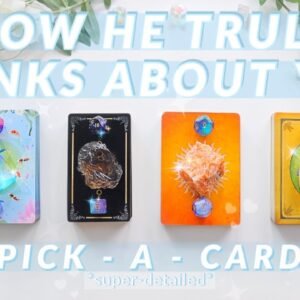 (PICK A CARD)🔮How Does He *truly* Think & Feel About You? 💏(UNCENSORED)🧿PSYCHIC READING⭐️✨🪐🧞‍♀️