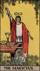 Photo of the magician tarot card from the Rider Waite tarot deck