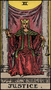 Photo of Justice tarot card - Rider Waite deck