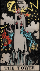 Photo of the Tower Tarot card - Rider Waite deck