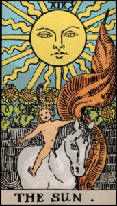 Photo of the Sun tarot card - Rider Waite deck