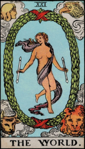 Photo of the World card - Rider Waite tarot deck