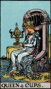 Photo of Queen of Cups tarot card - Rider Waite deck