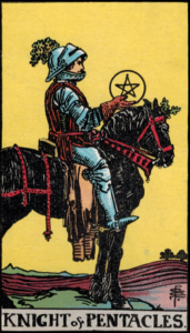 Photo of Knight of Pentacles tarot card - Rider Waite deck