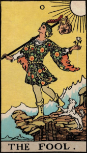 Photo - original Rider Waite tarot card the fool in full color